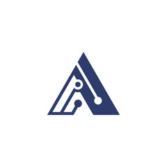 a tech logo white concept vector
