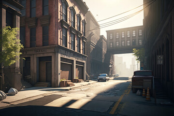 An abandoned street in the city 