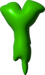 3d green leaky graffiti letter y 
