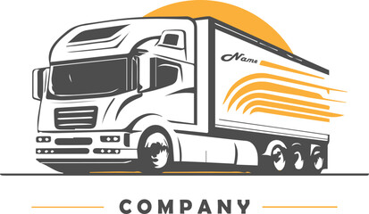 Logistic company logo. Cargo truck.
