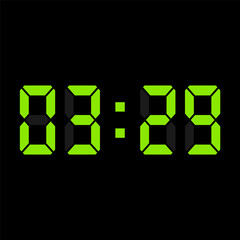 Digital clock vector illustration, time icon