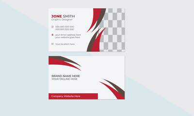 Business card design with abstract geometric elements. Modern corporate business card design vector set.