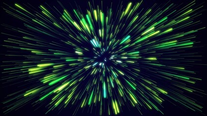 Amazing, beautiful and neon lines move endlessly toward the viewer. An explosion of colorful and monochromatic neon parts and their movement toward the camera. Lots of lines flying forward. 2D lines