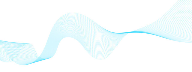 Abstract blue wavy lines background. Modern colorful wavy stylized blend liens on white background. 