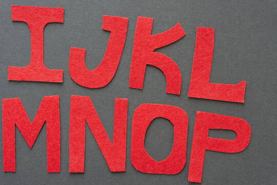 red felt letters (i to p)
