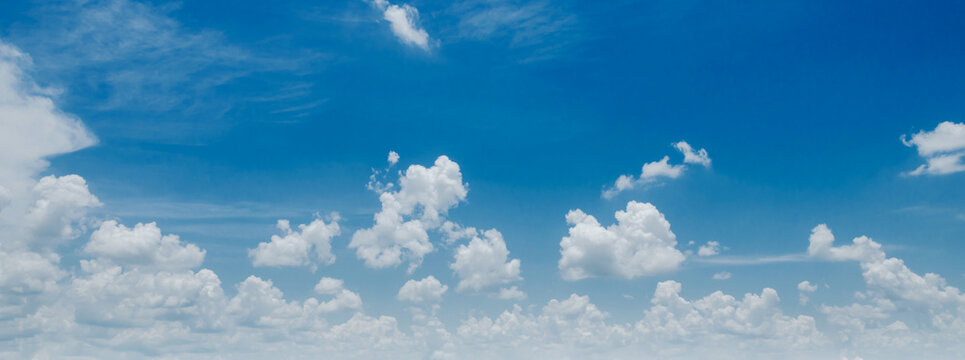 panorama blue sky with white cloud background © lovelyday12
