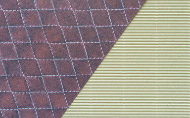 scrapbook paper with leather and stitch pattern and corrugated card texture