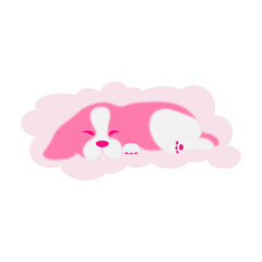 pink puppy on a cloud vector image 