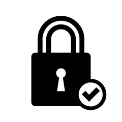 padlock icon vector logo template, secure icon