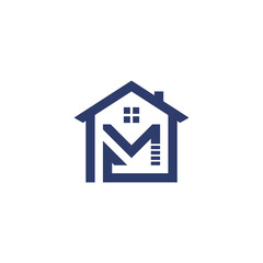 Modern and stylish Home Logo-M Letter Home Logo
