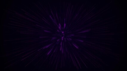 Fototapeta premium Amazing, beautiful and neon lines move endlessly toward the viewer. An explosion of colorful and monochromatic neon parts and their movement toward the camera. Lots of lines flying forward. 2D lines