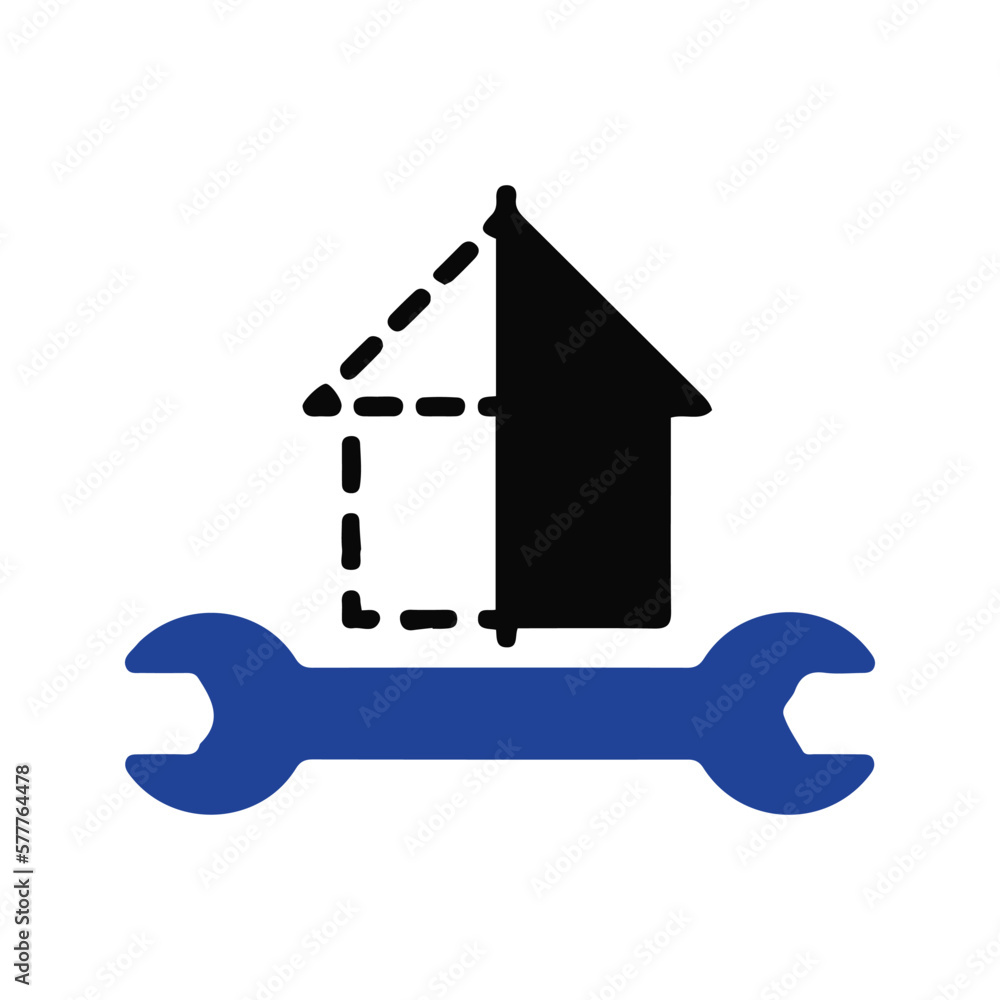 Sticker home construction icon