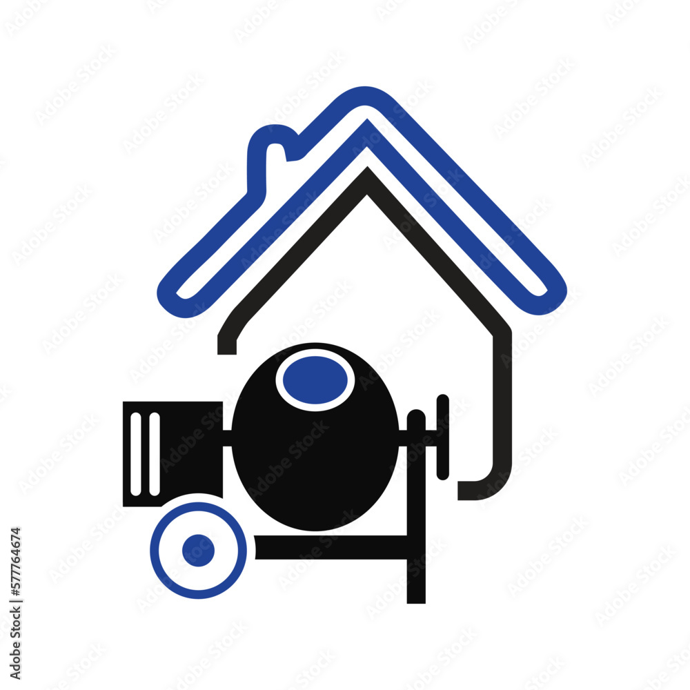 Sticker flat home construction icon