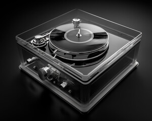 generative ai illustration of colorful Vintage high glass record player