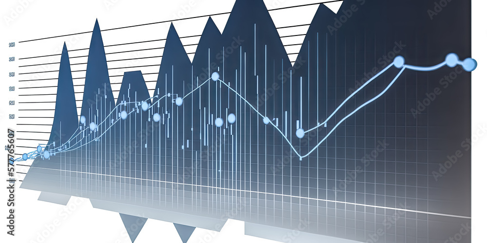 Poster a blurred image of a graph in shades of blue is seen, its transparent edges creating a captivating v