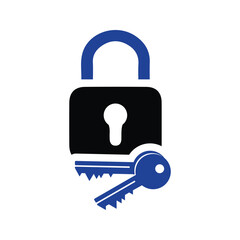 home security lock and key icon