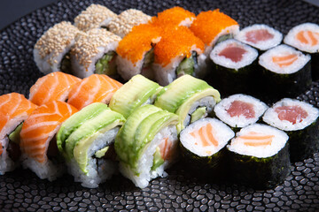 Variety of sushi