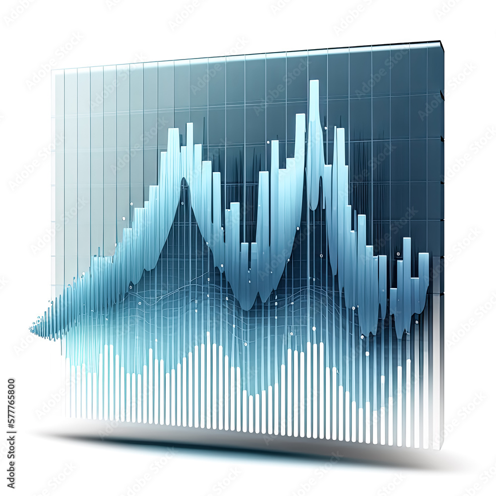Aufkleber a transparent image of a graph in blue is depicted - generative ai.