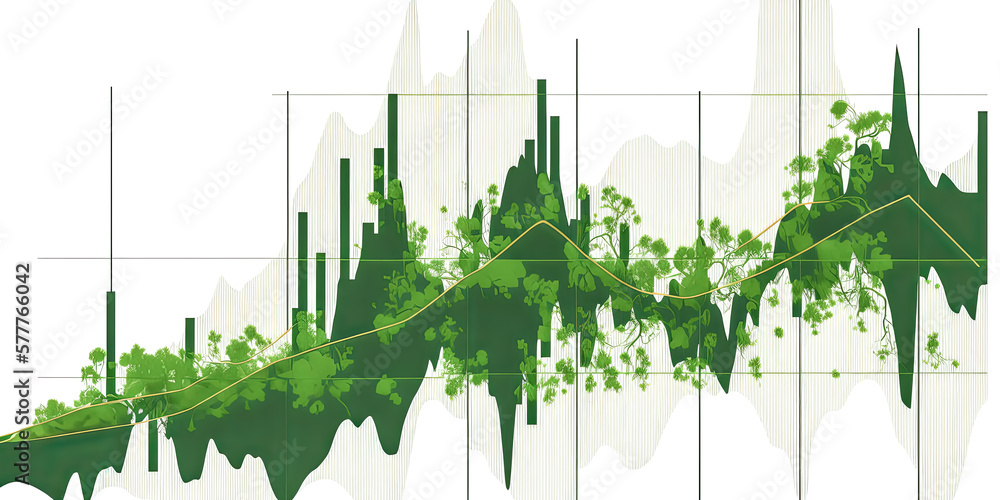 Aufkleber a mesmerizing graph of translucent green hues slowly shifts, captivating the viewer with its ever-ch
