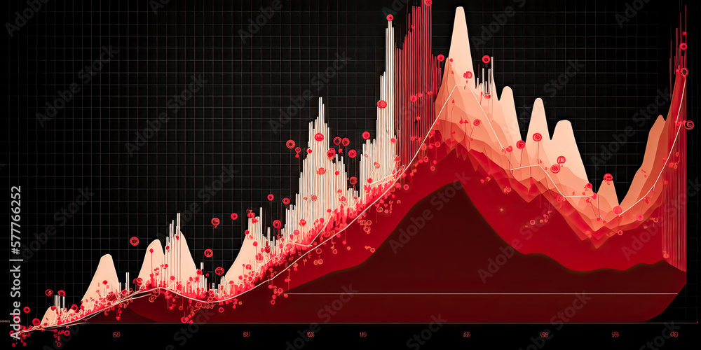 Poster a graph of transparent red lines and shapes is slowly evolving, created by the mysterious power of g