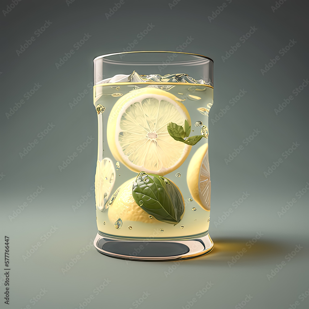 Poster a cool glass of lemonade is refreshingly enjoyed - generative ai.