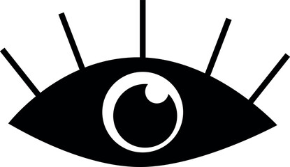 Vector eye minimalist, simple symbolic eye on white background, logo