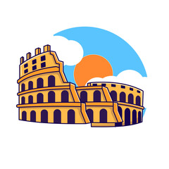 Colosseum Stadium Bulding vector, illustration, icon flat.
