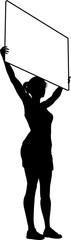 Protest Rally March Picket Sign Silhouette Person