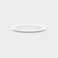 Vector White Rounded Flat Dish icon 