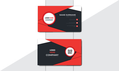 Minimal business card, Double-sided futuristic creative visiting card template, Modern and simple personal card design vector.