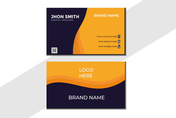flat template, double sided card, professional layout, vector illustration, creative template design, personal business card
