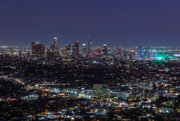 Fototapeta na wymiar Downtown Los Angeles at Night
