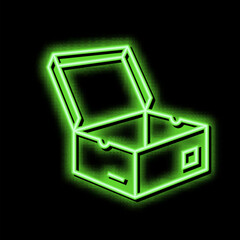 men shoes box neon glow icon illustration - obrazy, fototapety, plakaty