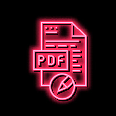 writing and editing pdf file neon glow icon illustration