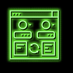program app converter neon glow icon illustration