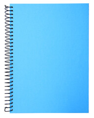 Blue spiral notebook on transparent background png file. - obrazy, fototapety, plakaty