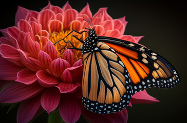 a butterfly perched on a beautiful flower