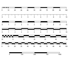 Map scale lines and rulers for distance measurement vector image eps10
