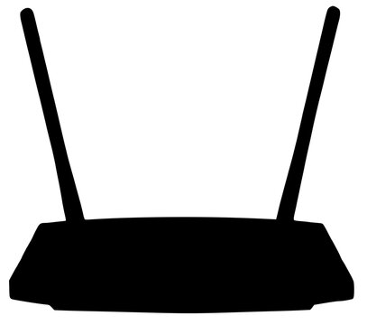 black router with antennas clip art preview