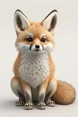 cute adorable fox facing front generative AI