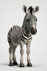cute adorable zebra facing front generative AI