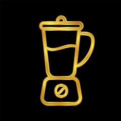 blender icon in gold color, mixer vector logo illustration for graphic and web design