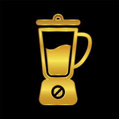 blender icon in gold color, mixer vector logo illustration for graphic and web design