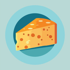 Cheese cartoon style flat vector illustration