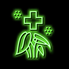 healthcare phytotherapy neon glow icon illustration