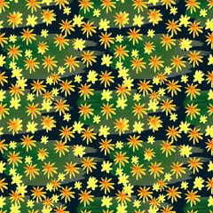 Watercolor seamless pattern with spring flowers.