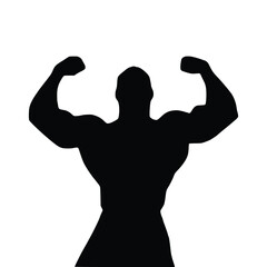 Fototapeta na wymiar silhouette of a bodybuilder man