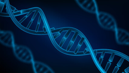 Blue DNA structure, Medical science background, Vector Illustration