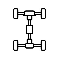 Car chassis outline icon. Car parts icon