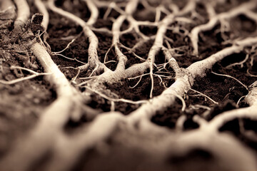 tree roots in the ground